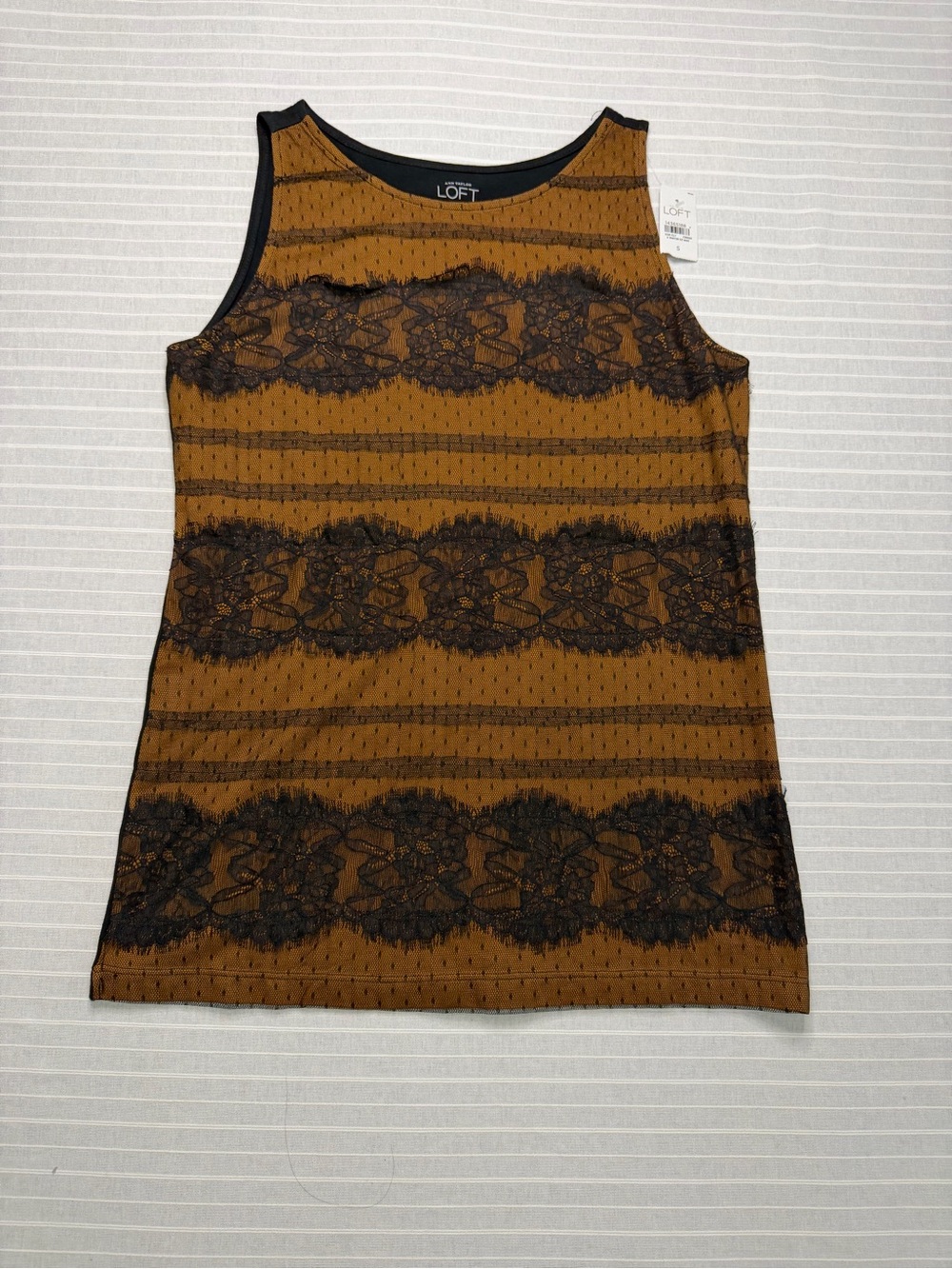 LOFT Black Lace Overlay Tank – NWT – Size Small 🤎🖤